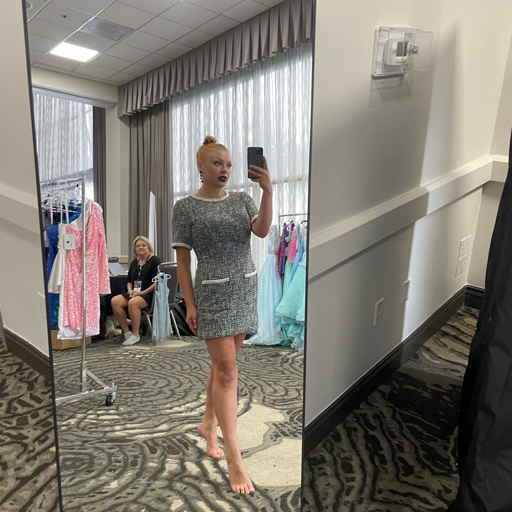 Ashley Lauren Gray Tweed Dress